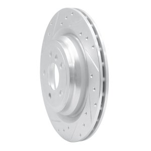 Mercedes-Benz GLE300D Brake Rotor (1) - Rear Left - R1 Concepts - Drilled & Slotted - Silver - `12-`19